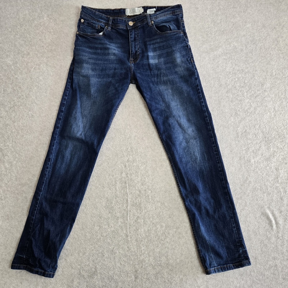 Vintage Akademiks Jeanius‎ Slim Straight Cut Medium Wash Denim Jeans Men's 36x32